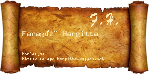Faragó Hargitta névjegykártya