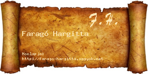 Faragó Hargitta névjegykártya